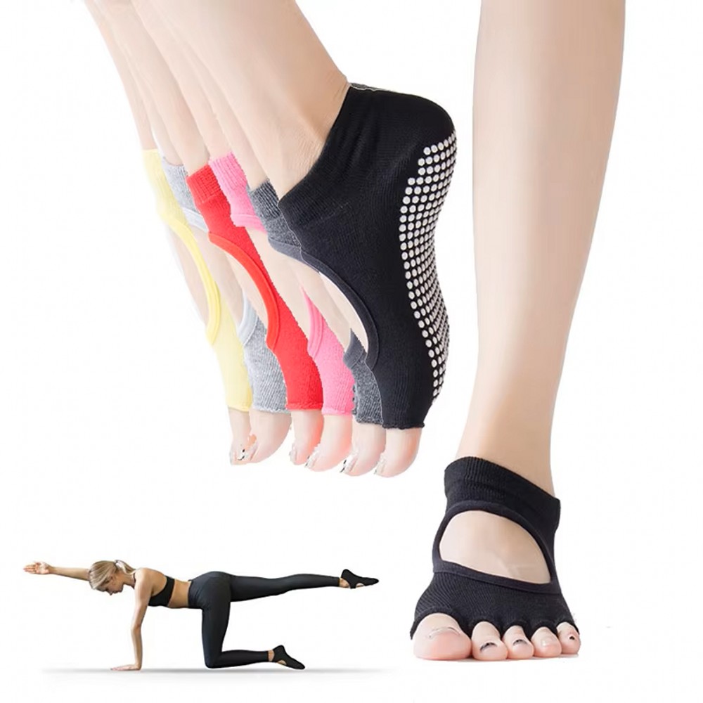 Medias Para Pilates Y Yoga - 등이 없는 5발가락 요가 양말, 통기성